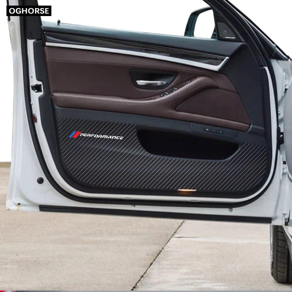 Carbon Fibre Door Anti kick Pad Protective Door Protection Sticker for