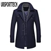 Winter Wool Coat Men 2022 New Fashion Middle Long Scarf Collar Cotton-padded Thick Warm Woolen Coat Male Trench Coat Overcoat ► Photo 2/6