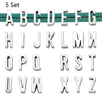 

5 Sets 26 English Letters Alphabet Slide Letter Charm Pendant Jewelry Making