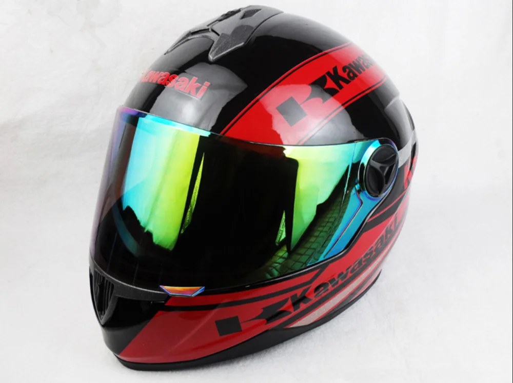 Для мотоцикла Kawasaki Профессиональный гоночный шлем классический зеленый