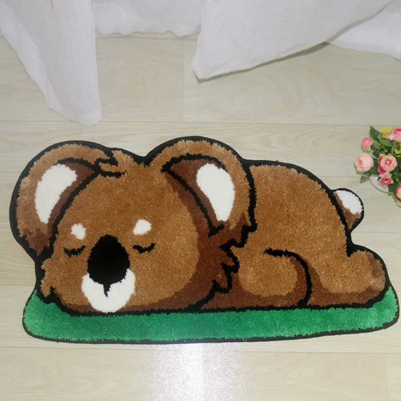 

Cute Bear Carpet Soft Shaggy Plush Rug Bath Toilet Non-slip Absorbent Floor Mat Bathroom Doormat Kids Bedside Rugs Home Decor