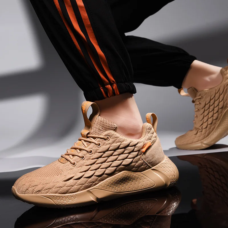 

2019 Spring And Autumn New Style Men Sporty Shoes Fly Woven Dragonscale Light Run Casual Shoes Trend Cool Versatile MEN'S SHOES
