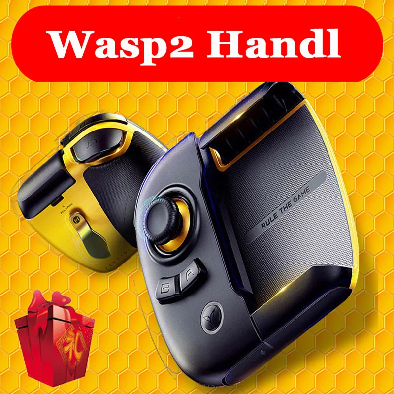 US $56.99 Flydigi Wasp 2 Half Handed Gamepad Mobile Phone Pad Tablet Controller Game Pubg Mobile IosAndroid Bluetooth Controller Геймпад