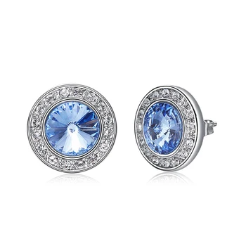 

Warme Farben Crystal from Swarovski Earring for Women Simple Personality Round Crystal Stud Earrings Brinco Gift to Lady