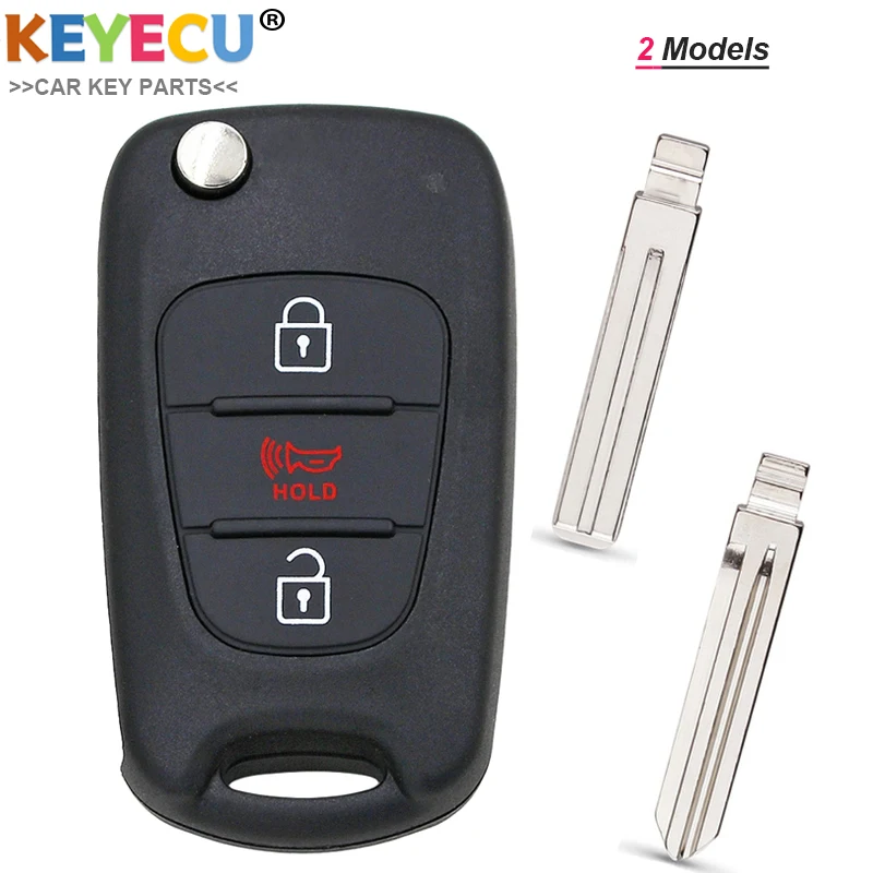 Раскладной чехол KEYECU для автомобильного ключа-пульта Kia Rio Soul 2010 2011 2012 2013 2014 Fob 2 + 1 3