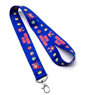 

New cartoon Super mario Neck Strap Lanyards Badge Holder Rope Pendant Key Chain Accessorie