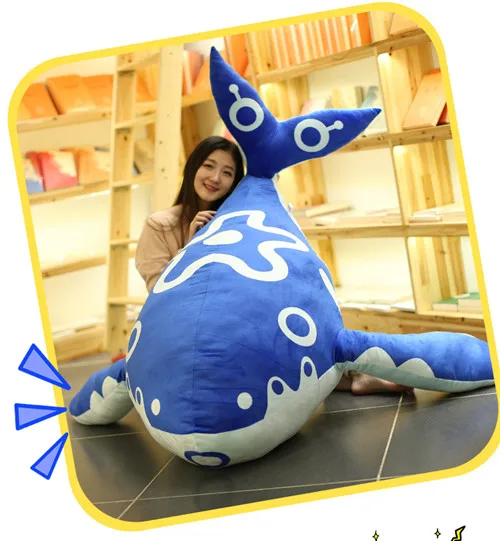 Fancytrader 63'' Jumbo Giant Stuffed ROC Animal Blue Fish Plush Toy Huge Stuffed Cartoon Sea Animal Pillow Doll 160cm 5 Models (17)
