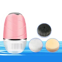 Мини электрическая Массажная щетка для чистки лица, стиральная машина, водонепроницаемые силиконовые очищающие инструменты