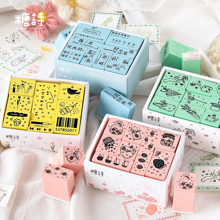 

Vintage Cartoon Forest decoration Stamp Set wooden rubber stamps for scrapbooking stationery DIY craft standard stamp