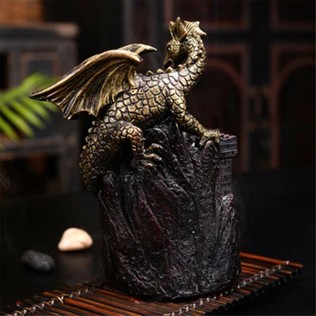 

Small Incense Burner Mini Holder Dragon Shaped Waterfall Backflow Smoke