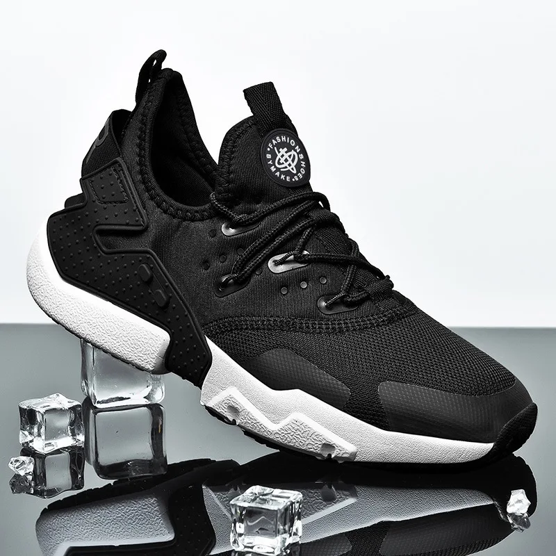 

2019 New Style Large Size MEN'S Shoes Fly Netting Surface Athletic Shoes Low Top Lace-up Lightweight Breathable Running Shoes