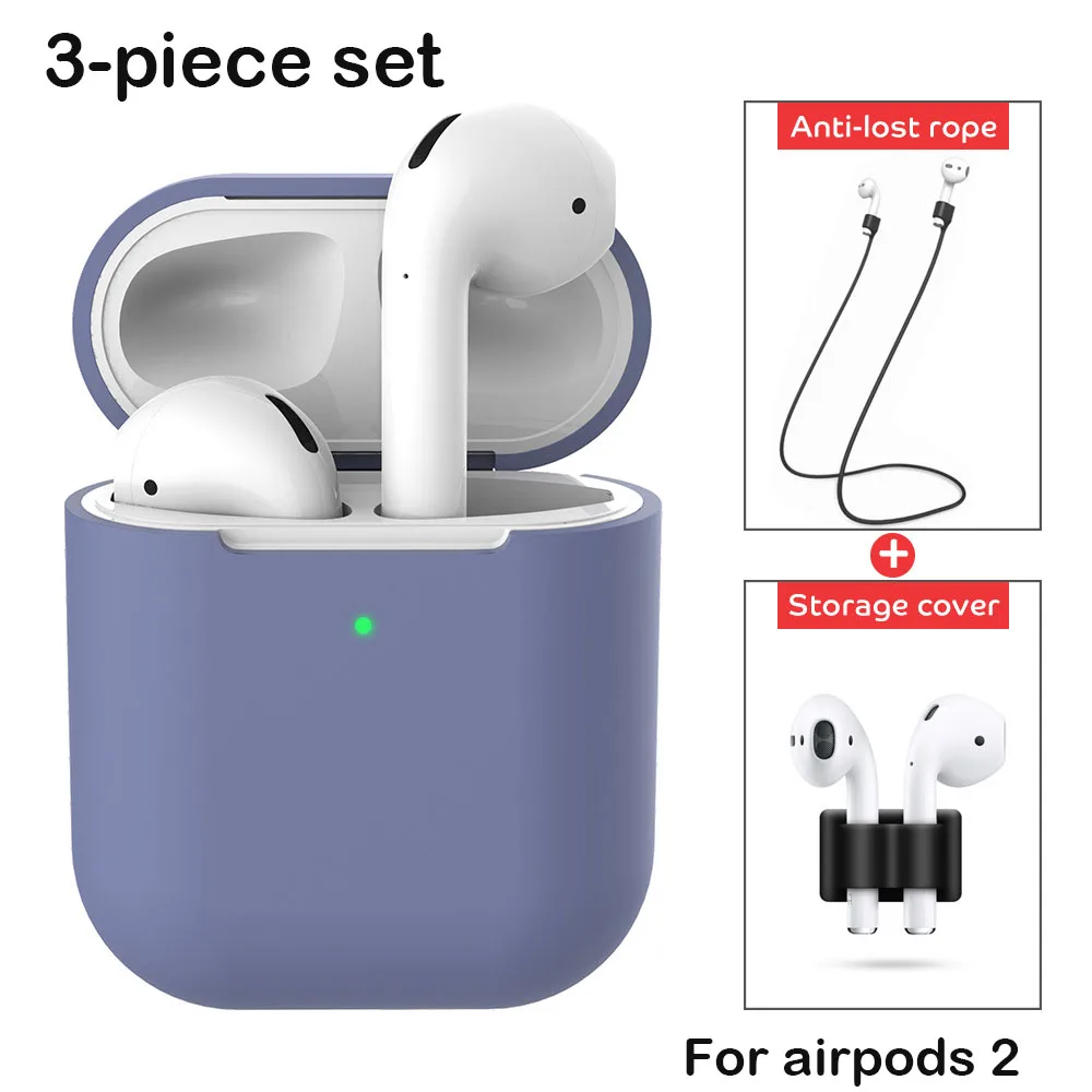 

Airpod case suitable for Apple wireless Bluetooth headset airpods 2 second-generation silicone case protection case 3-piece set