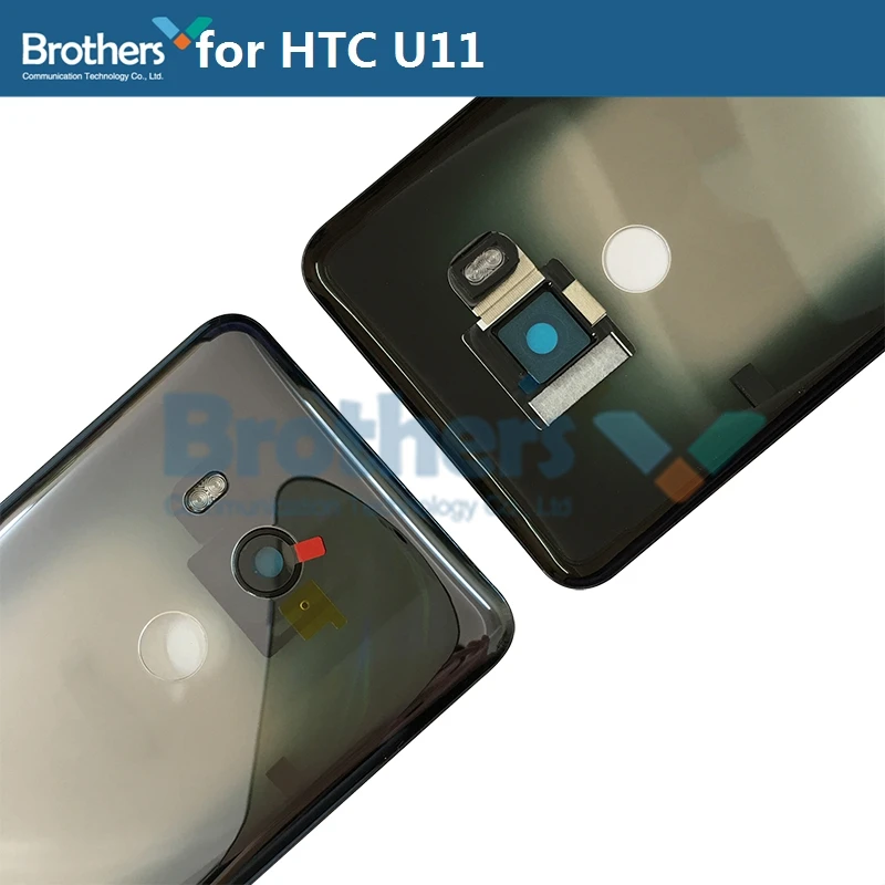 back cover for htc u11 plus u11 u11plus battery housing battery door 2q4d100 with camera glass back case transparent black top