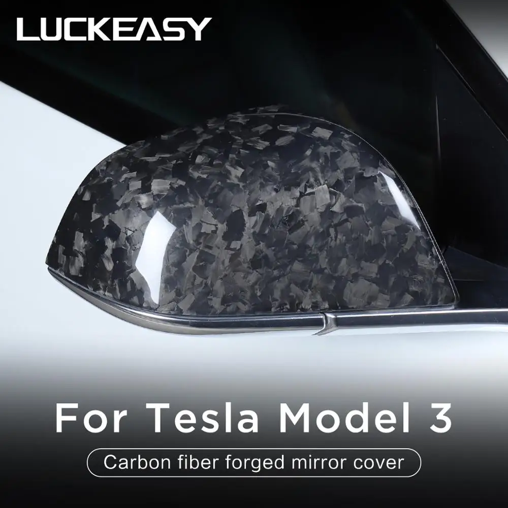 LUCKEASY чехол для зеркала заднего вида Tesla Model 3 украшение модель 2021 кованое