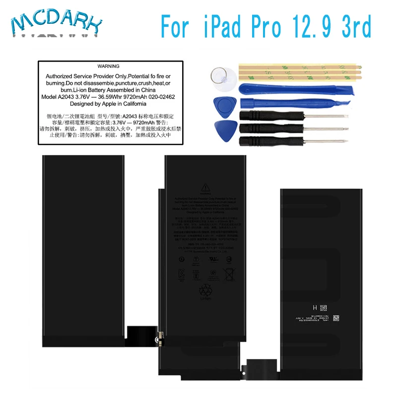 Для iPad Pro 12,9 3-й аккумулятор 9720 мАч Высокая емкость сменные батареи для iPad Pro 12,9 3-й+ Бесплатные инструменты