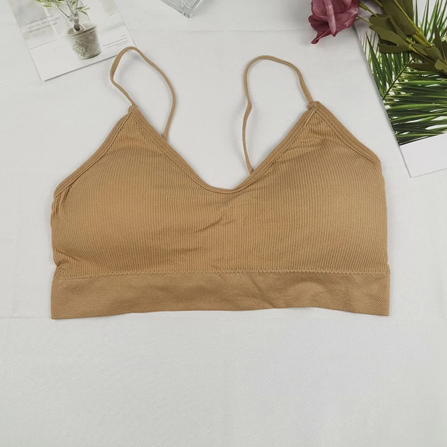 High Elastic Bra Women Gathering Bralette Push Up Bra Summer Anti-light Korean Style Wild Bra Tube Top Sexy No Rims Lingerie Apricot