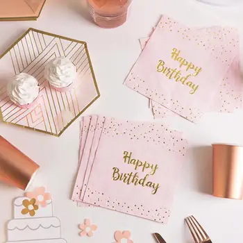 

Birthday Decoration Pink Happy Birthday Napink Cake Topper Tableware Garland Unicorn First Birthday Girl Party Supplies