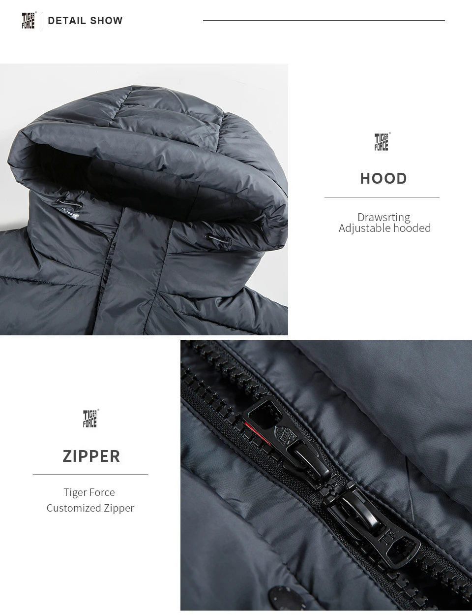 TIGER FORCE 2020 New Winter Jacket For Men Long black Warm  Male Sports Casual fashion Thick outdoor Men's coat Warm Parka 70701 black parka coat