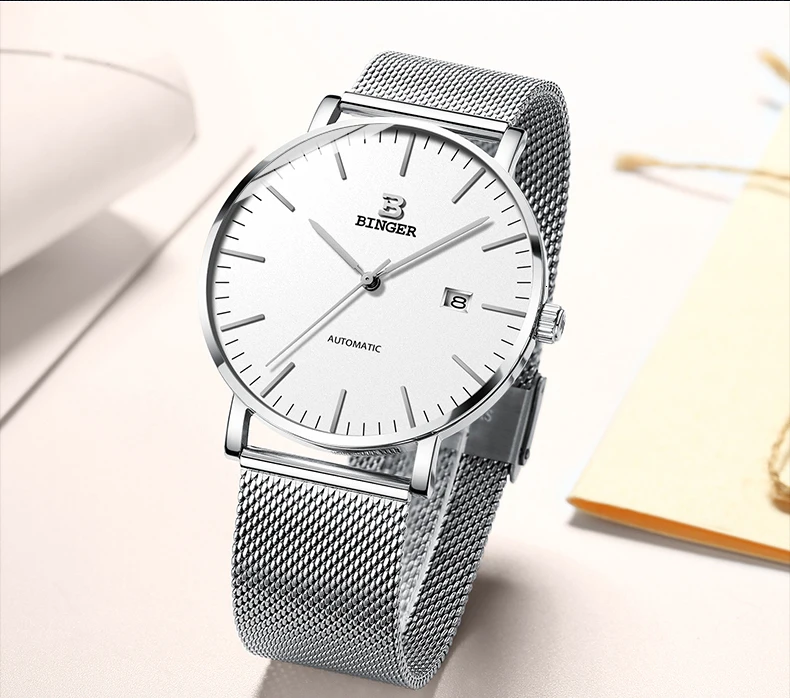 Швейцария BINGER часы Для мужчин Повседневное бренд Relogio Masculino Водонепроницаемость автоматический переход Для мужчин t Механические часы