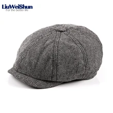 LIUWEISHUN Retro Striped Newsboy Caps Men Hats Unisex Women Vintage Octagonal Hats Painter Cap Cotton Spring Beret Visor Hat Cap
