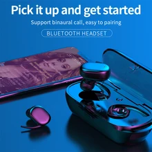 JY 010 Wireless Bluetooth 5 0 Earphone HD Sound Noise Reduction LED Power Display Sweatproof Headset With Mic For Smart Phone