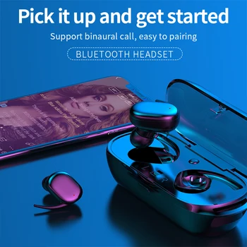 

JY-010 Wireless Bluetooth 5.0 Earphone HD Sound Noise Reduction LED Power Display Sweatproof Headset With Mic For Smart Phone