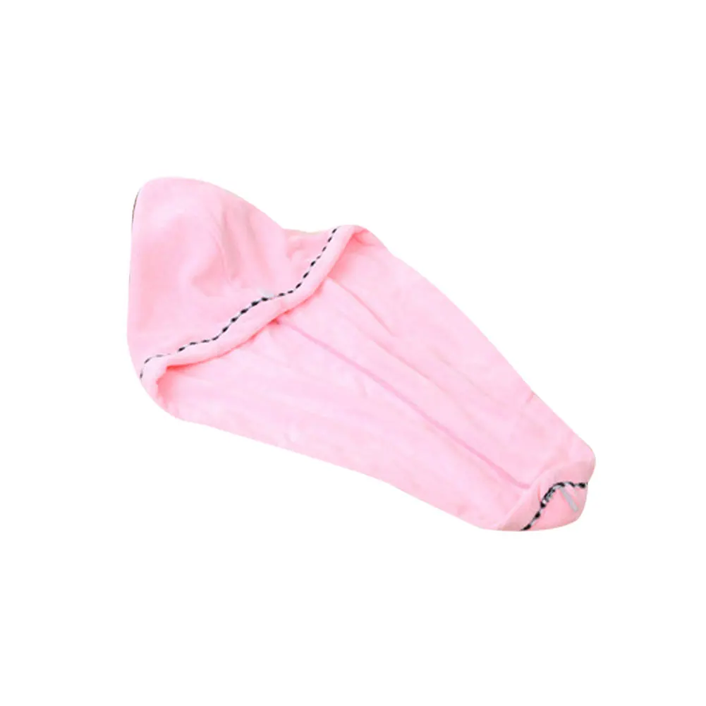 Быстросохнущее полотенце Для женщин супер абсорбент тюрбан для волос полотенце-накидка волосы шляпа душ для купания Полотенца Кепки - Цвет: Light Pink