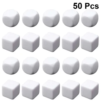 

50pcs Blank Dice Toy Acrylic Entertainment Dice Board Interest Teaching Tool For Diy Teaching (25pcs Round +25pcs Square Corner)