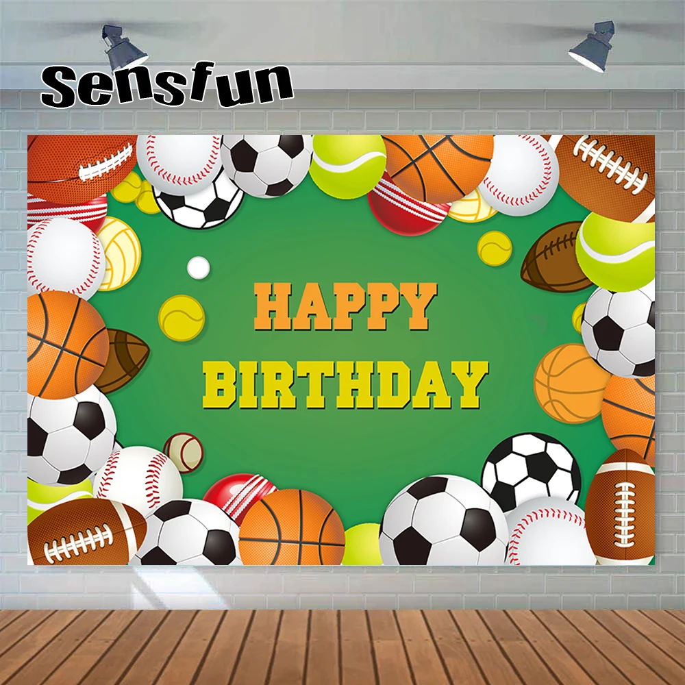 Sensfun футбол баскетбол бейсбол спортивный фон зеленые мальчики День Рождения