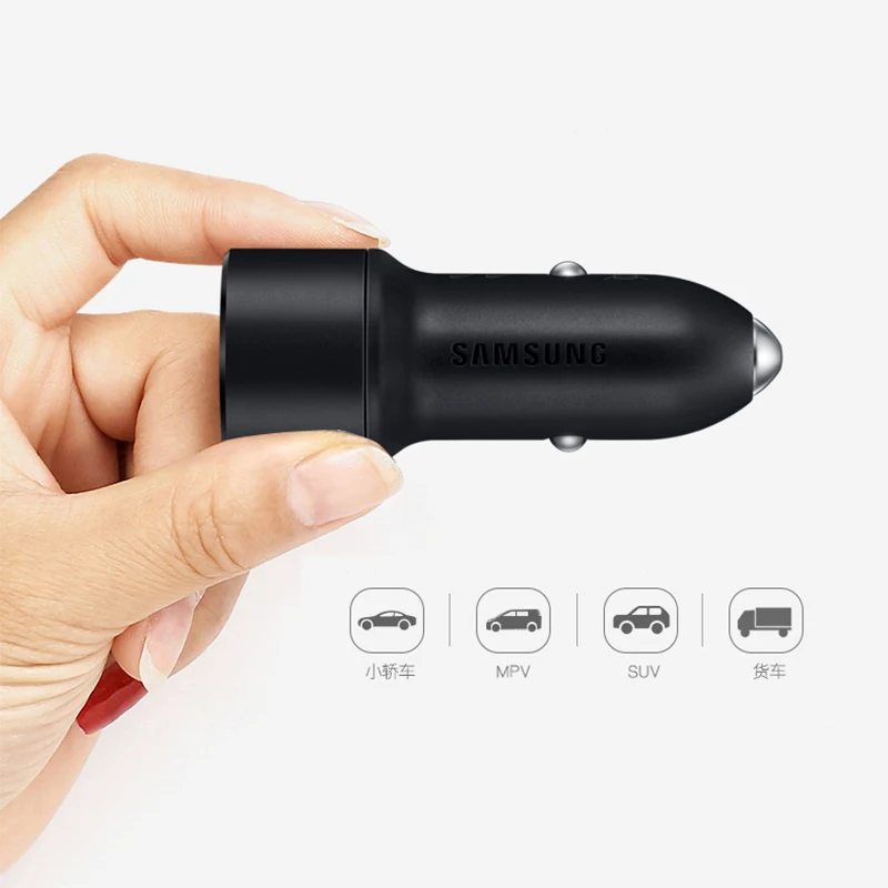 Samsung Original Dual Fast Car Charger For Samsung Galaxy S10 Plus S20+ S8 Plus A70 Note10+ S9 S8 Fast Charing Dual usb Port/15W apple fast car charger