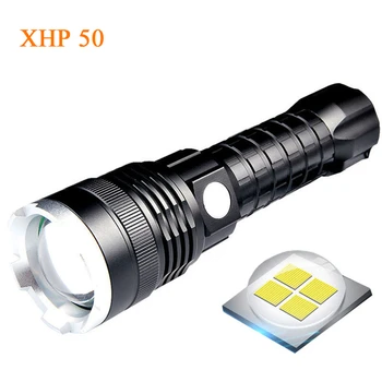 

New XHP50 Led Flashlight LED Light Rechargeable Small Scout Torch Easy to Carry 4 Modes Built-in Battery Hunting LED Flashlights