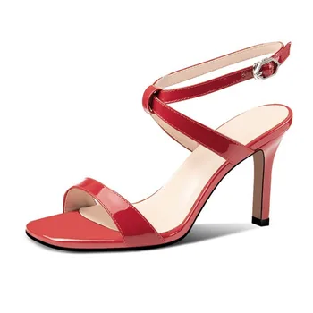 

Women Stiletto Heels Heel Buckle Fashion Women's Shoes Ladies High Heels Party Dance Wedding Shoes High Quallity Genuine Leather