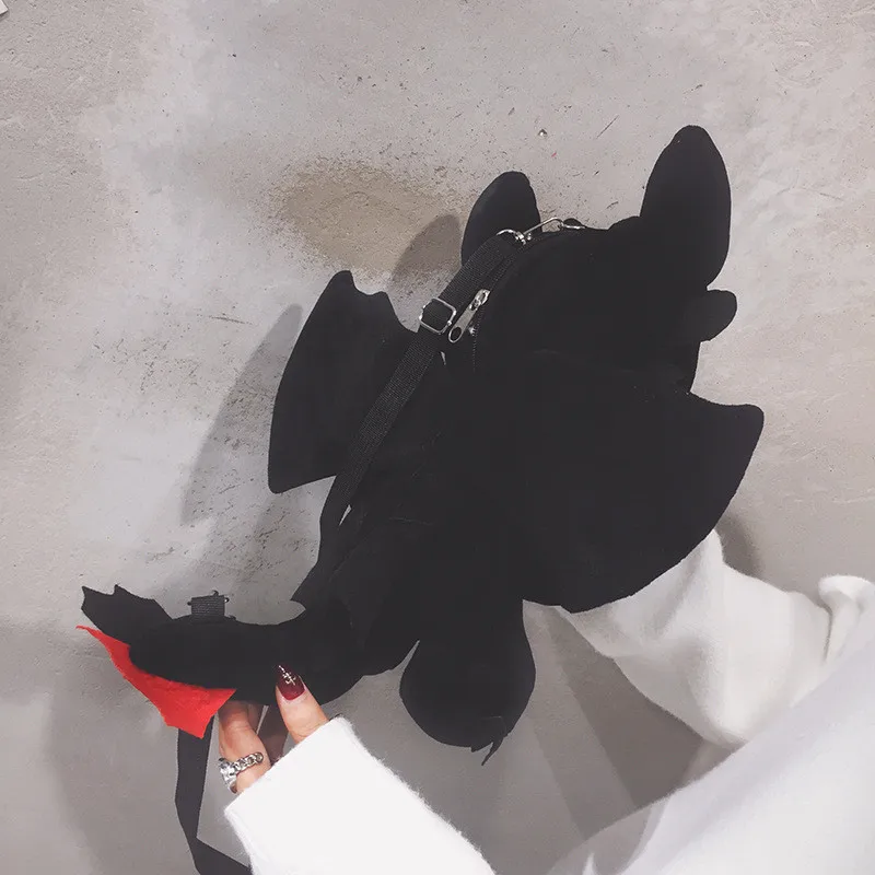 How To Train Your Dragon Night Fury Toothless Plush Backpack Movie Cartoon Crossbody Bag Coin Purse Key Phone Bag Shoulder Bags  (2)