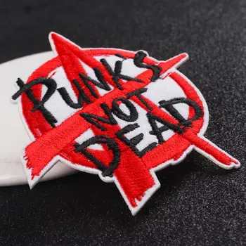 

Patches In Clothing（punk is not Dead）Iron On Letter Embroidery Patch Applique for Jacket Clothes Stickers Badge DIY Accessories