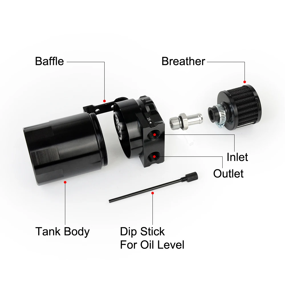 Wlr-озадаченный алюминиевый маслоуловитель резервуар/масляный бак с фильтром Универсальный 9 мм/13 мм/15 мм Фитинги WLR-TK64