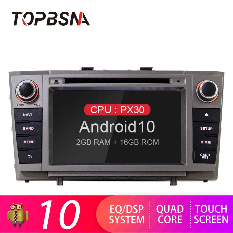 Автомобильный DVD-плеер TOPBSNA Android 10 авторадио для Toyota T27 Avensis 2008-2013 GPS-навигация 2 Din