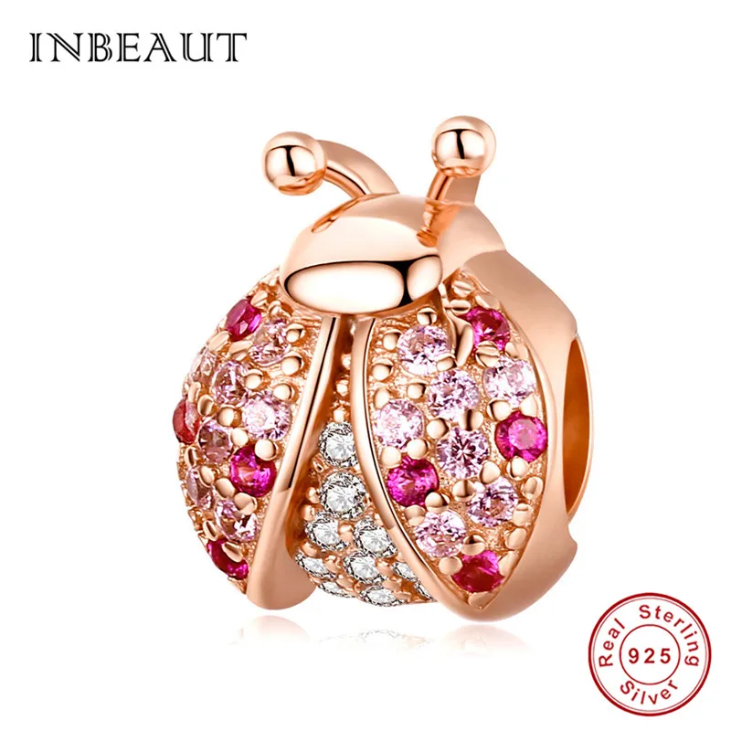 INBEAUT 100% 925 пробы серебряные семизвездочные бусины божья коровка подходит для