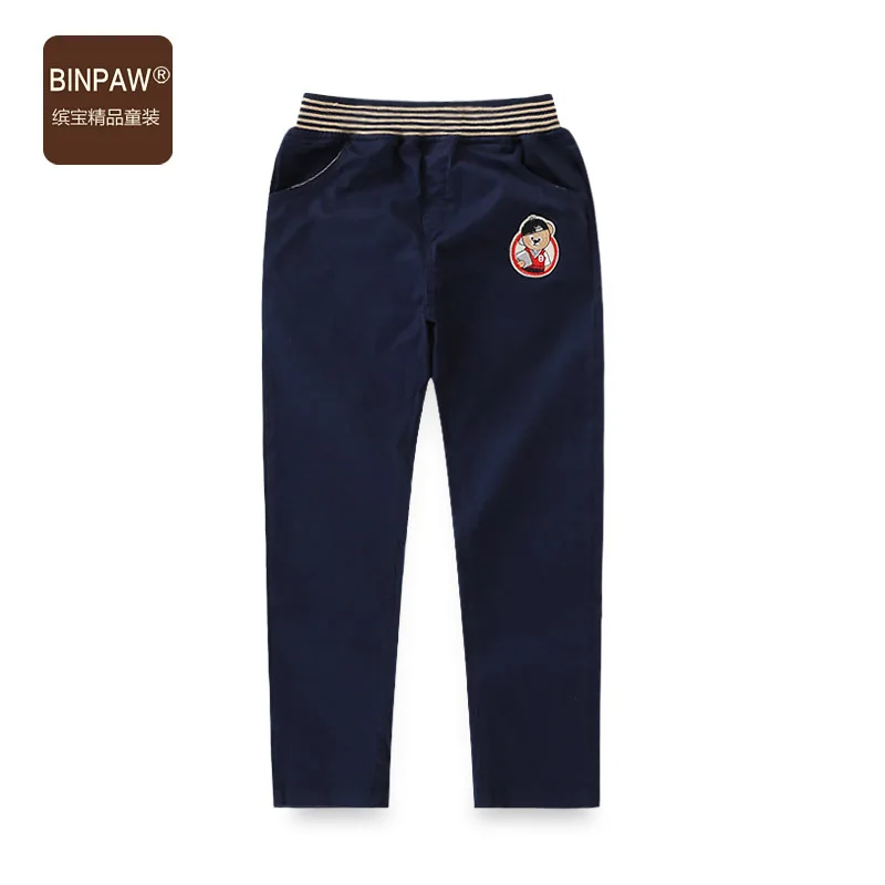 

2019 New Style Autumn Clothing Boys' Casual Trousers BINPAW Korean-style Big Boy Fashion Bear Embroidered Gentleman Trousers