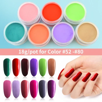 

Very Fine 18g/Box Dipping Powder Without Lamp Cure Nails Dip Powder Gel Nail Polish Salon Effect Natural Dry Blue Red #52-#80