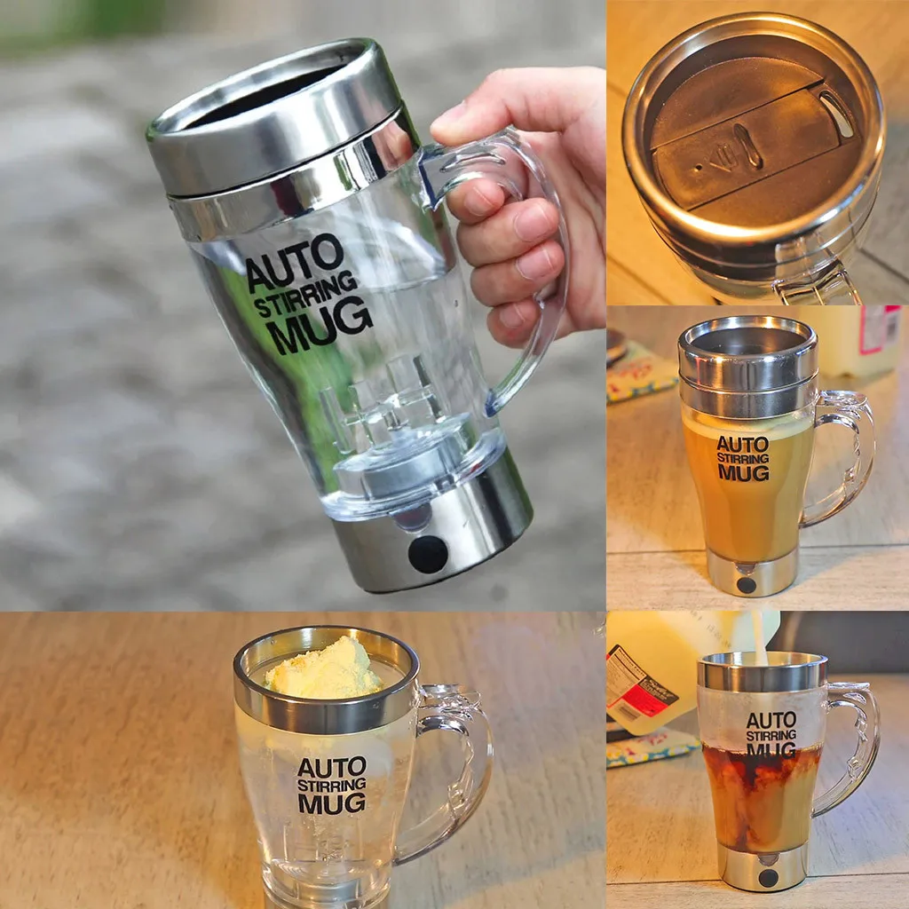 

New coffee mug Stainless Steel Magnetic Self Stirring Automatic Cover Milk Mixing Mugs Electric Lazy Smart shaker Coffee Cup