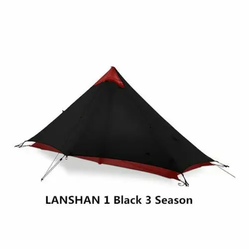 LanShan 2 3F UL GEAR 2 человек 1 человек Открытый Сверхлегкий Палатка 3 сезона - Цвет: Black 1P 3 Season