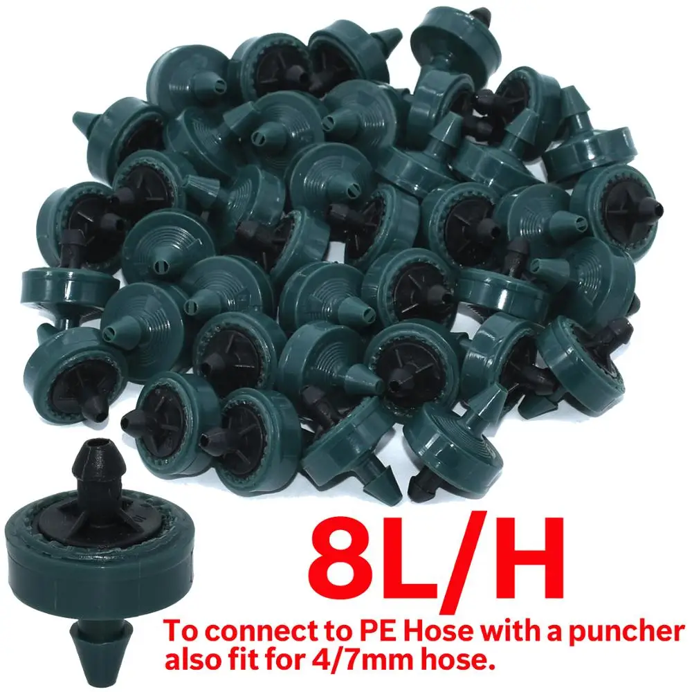 Greenhouse Dripper 20-50pcs 8L/H Adjustable Flow Pressure Compensating 2L/H 4L/H Emitter Drip Irrigation System Garden plants irrigation kits,drip irrigation kits,garden irrigation kits,drip irrigation tool,self watering drippers