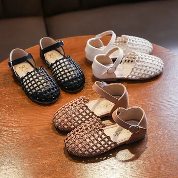 

Kids Sandals for Baby Girls Cut Outs Style Leisure for Princess Girls Beach Sandals Toddler Trainer Children Anti-Slippery Sole