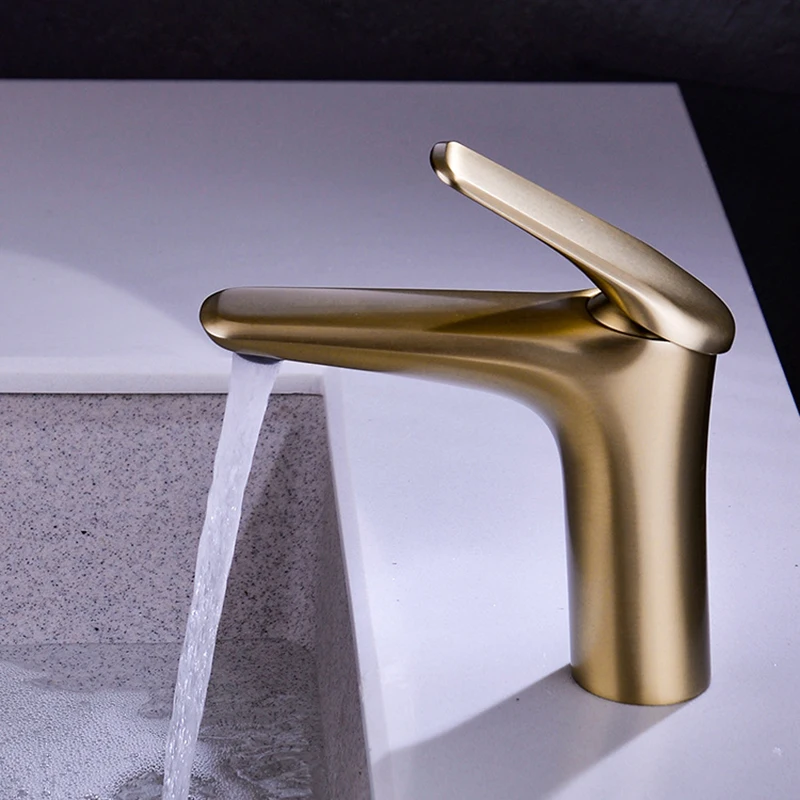 Basin Faucet Bathroom Sink Single Handle Hole Brush Gold/Black/Chrome Taps Grifo Lavabo Wash Hot Cold | Обустройство дома