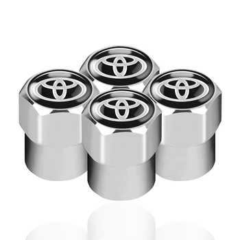 

4 PCS For toyota corolla chr auris rav4 yaris avensis Car Tire Wheel Valve Cap tire protection cover Car sticker accessories