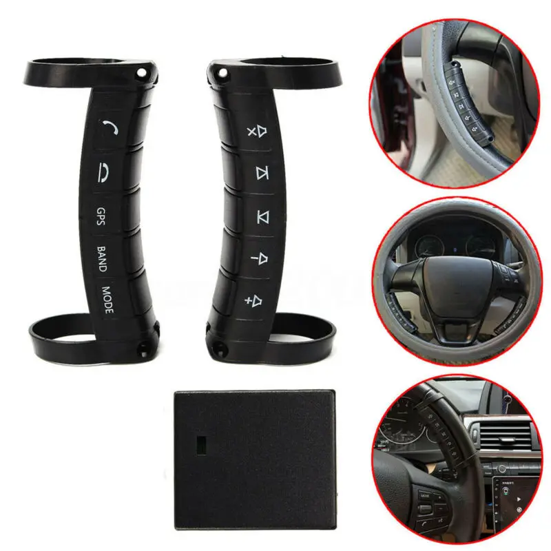 

Car Remote Control With Receiver Cable 4*Nuts Screw Built-in Battery Powered Car Accessories Steering Wheel Controller