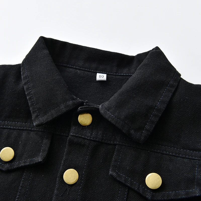 top and top Baby Boys Girls Casual Denim Jacket Coat Infant Toddler Ripped Single Breasted Outerwear Tops Clothes for 3M-24M