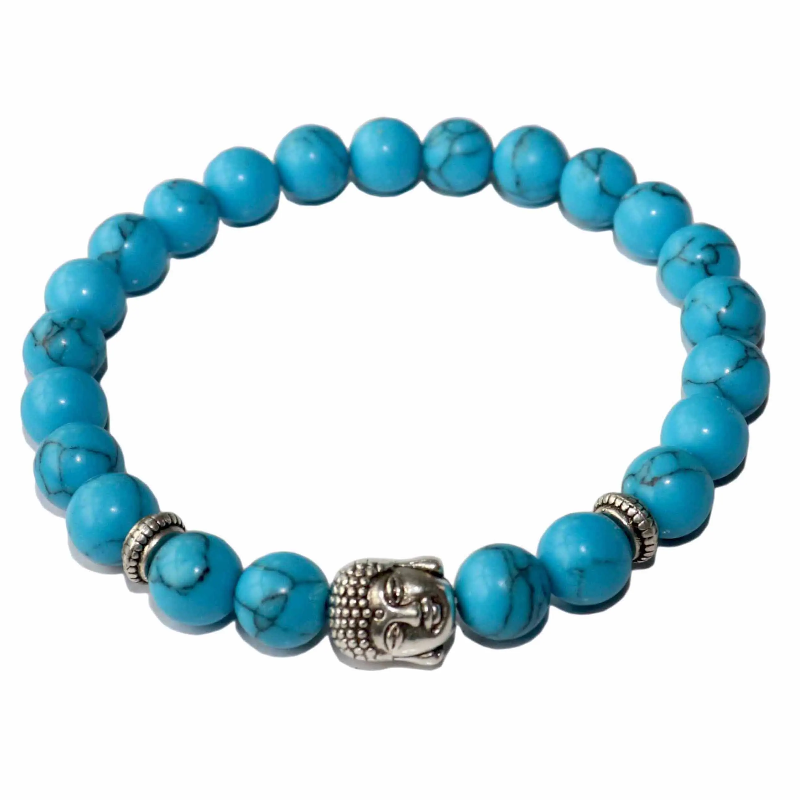 8 MM Buddha Head Stone Men’s Beaded Jewelry Lava Agates Tiger Eye Stone Beaded Bracelets Party Gift Stretch Yoga Jewelry