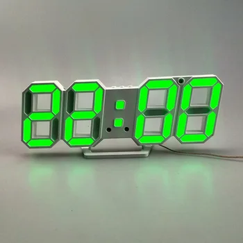 

1pc 3D LED Wall Clock Modern Digital Wall Table Clock Watch Desktop Alarm Clock Nightlight Saat Wall Clock For Home Living Room