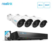 Reolink 4MP Система Видеонаблюдения 8ch PoE NVR& 4 POE IP Камеры Пуля Уличный Комплект Видеокамеры HD 2 ТБ HDD RLK8-410B4